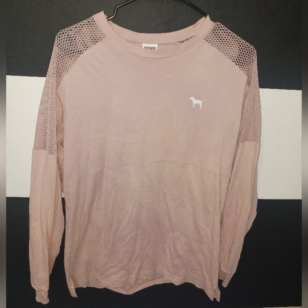 PINK Victoria's Secret Women doggie mesh long sleeve shirt - Picture 2 of 7